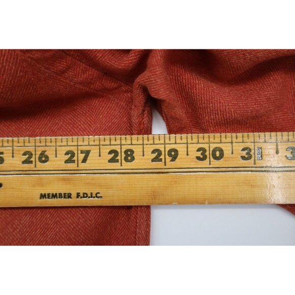 Paul Stuart Mens XXL Rust Herringbone Button-Down Polo Shirt Made In Italy - Picture 4 of 11